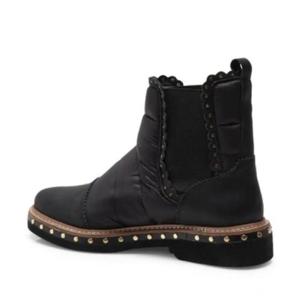 NWOT FREE PEOPLE BLACK ATLAS PUFFER CHELSEA BOOT Sz 38 - Picture 5 of 11